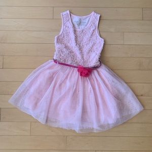 Girls Flowery Dress With Belt